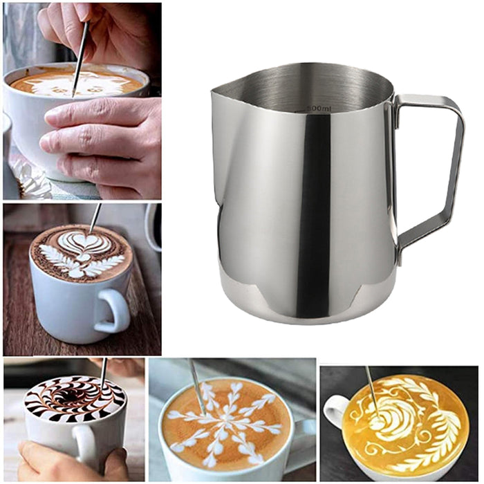 Stainless Steel Milk Frothing Pitcher 350ml 600ml Tapered Spout