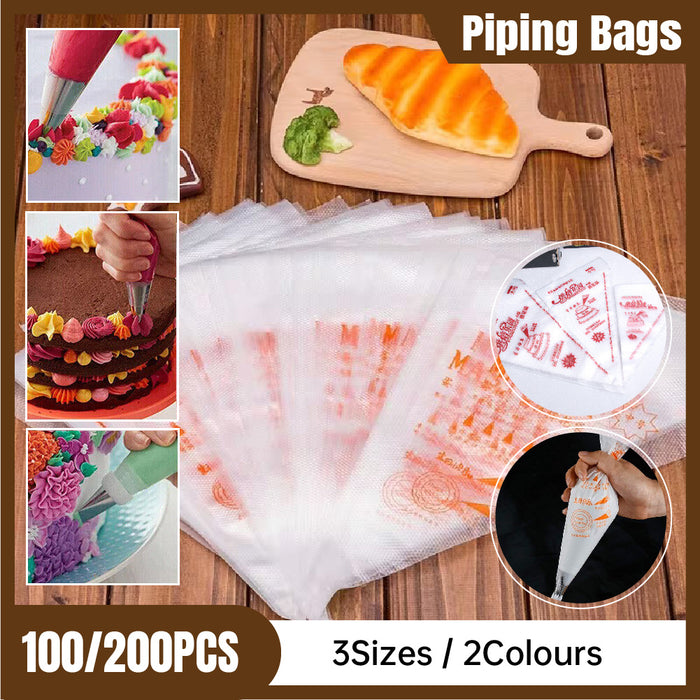 100/200PCS Disposable Pastry Bags for Cake Decorating