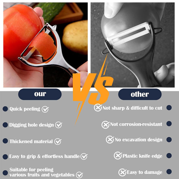 2 Pcs Stainless Steel Peeler Set with Swivel Blades