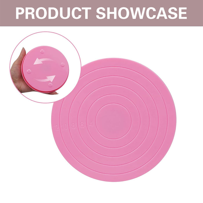 Mini Cake Turntable 14cm with Silicone Base and Scale Markings
