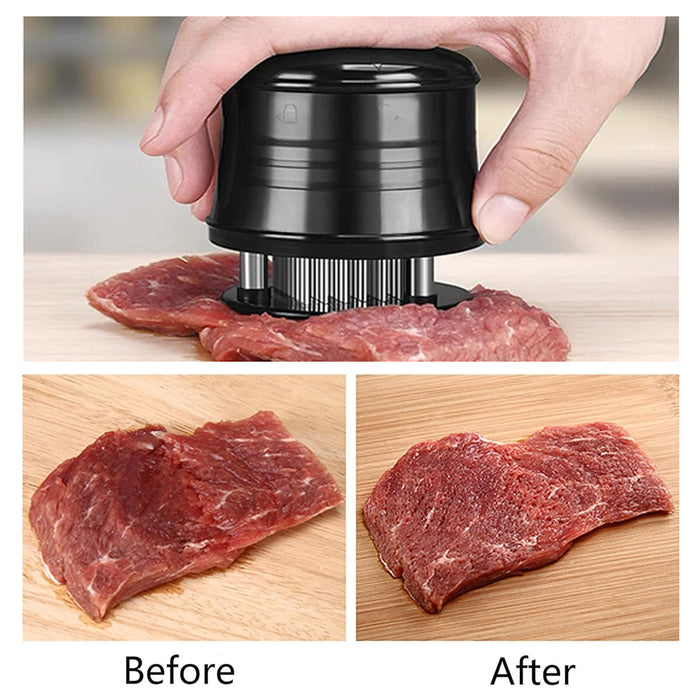 56 Pin Meat Tenderizer with Lock Mechanism Black