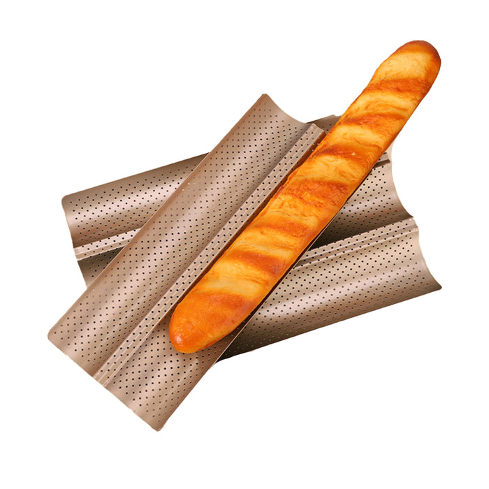 Nonstick Baguette Baking Tray with 2 Compartments Carbon Steel