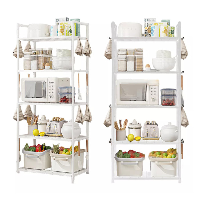 5-Tier Pot Storage Rack PP Cookware Organiser Open Shelves
