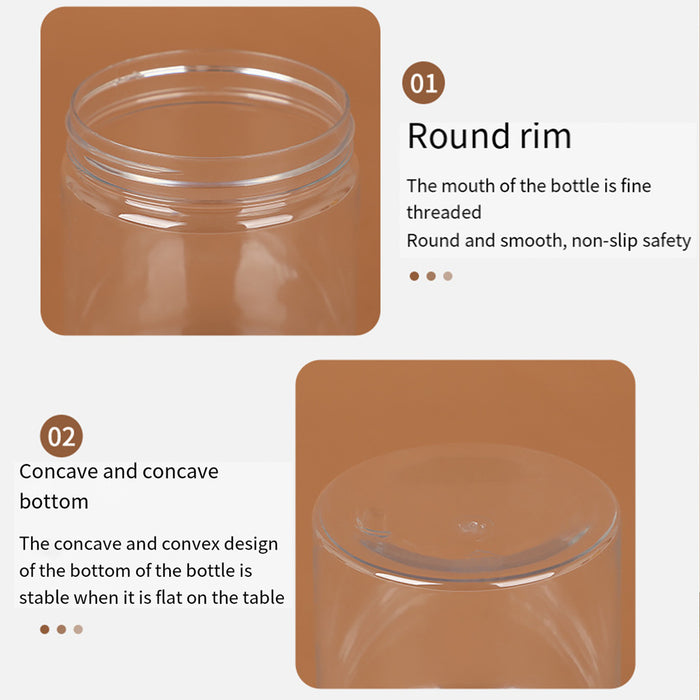 50 Pcs Wide Mouth Plastic Storage Bottles Airtight Screw Top Lids