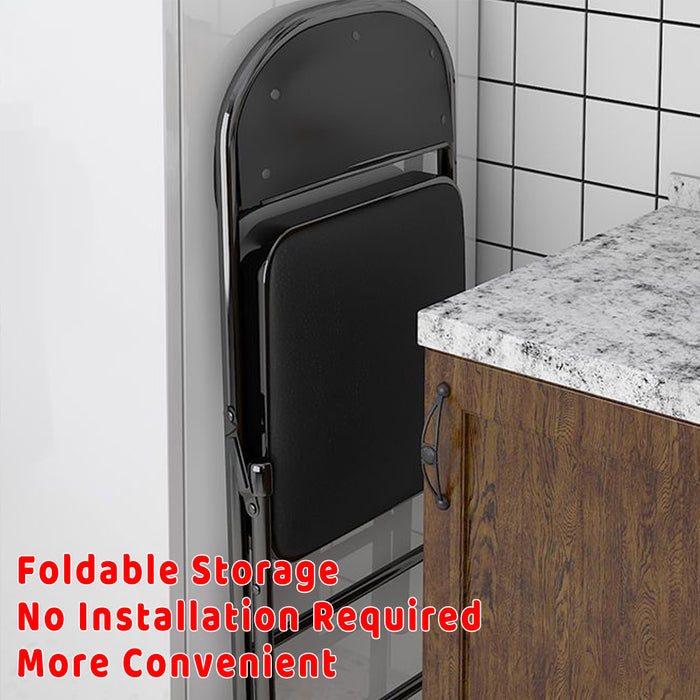 Black Folding Dining Chair, 2pcs