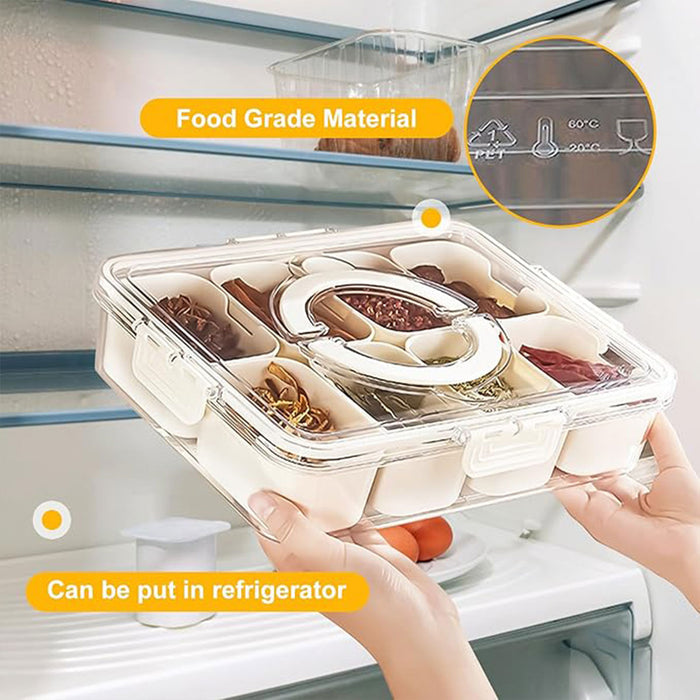Airtight Food Grade Storage Box Multi Compartment White Clear Lid
