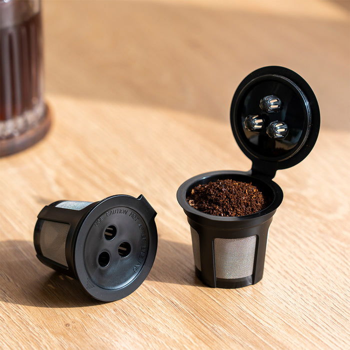 4 Pcs Reusable K-Cup Capsules Three-Hole for Ninja Dual Brew