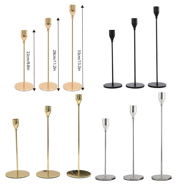 3PCS Decorative Metal Candlestick Holders Set