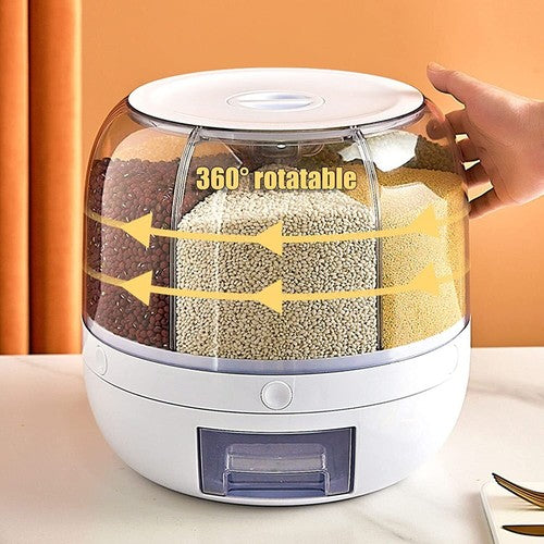 Rotating Cereal Dispenser 4.5kg PP ABS White Space-Saving