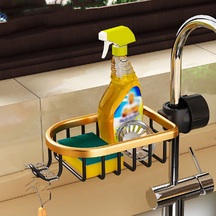 Faucet Sink Shelf Drainage Rack 180 Degree Rotatable Stainless Steel