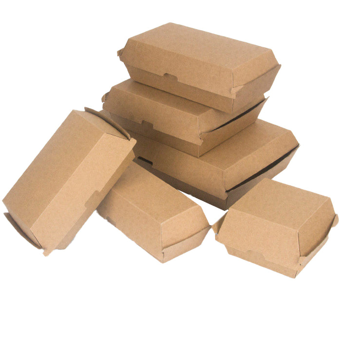 Kraft Paper Hot Dog Boxes - Corrugated Brown Takeaway Food Packaging