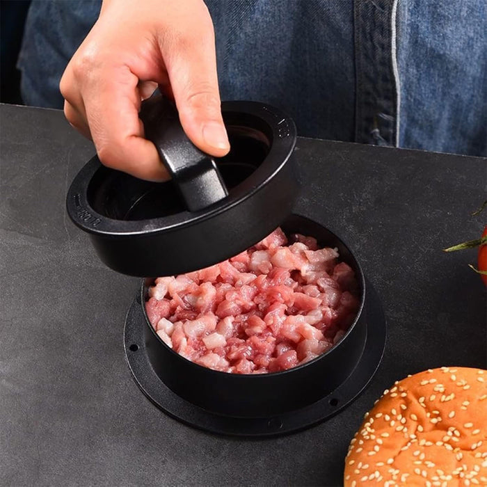 3 In 1 Hamburger Press with 100 Greaseproof Papers Black