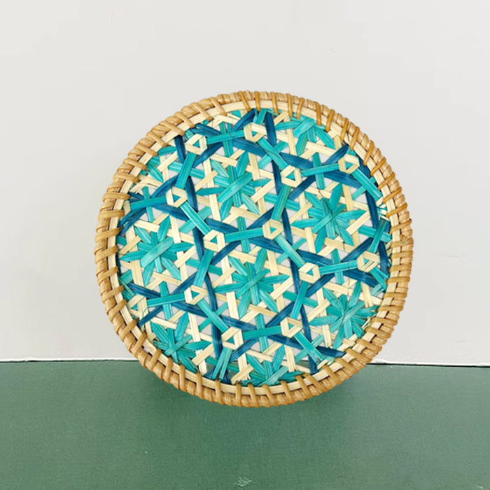 4 Pcs Bamboo Woven Cup Mats Heat Insulation 16 cm