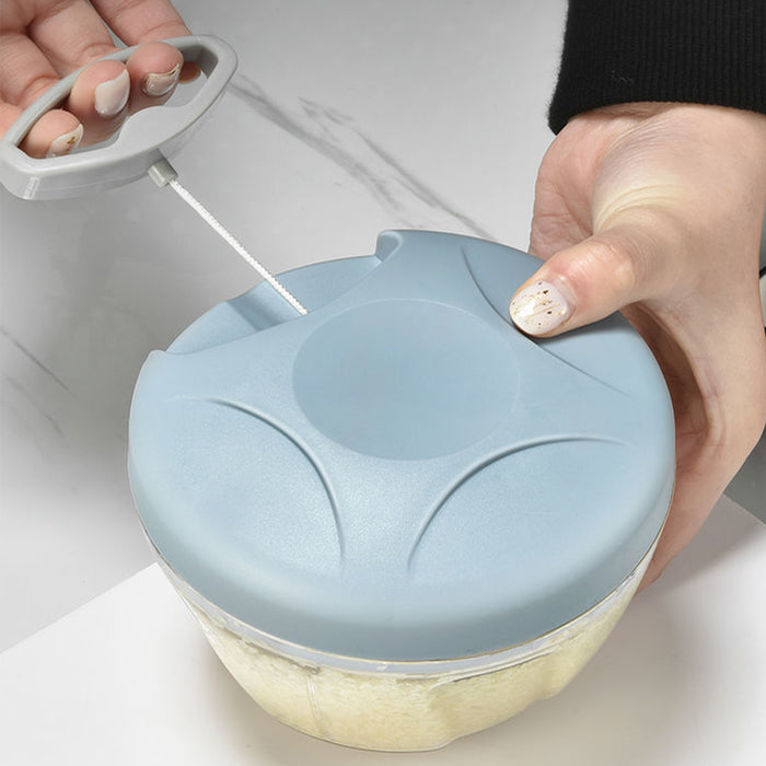 500ml Manual Food Chopper with Pull Handle and Steel Blades