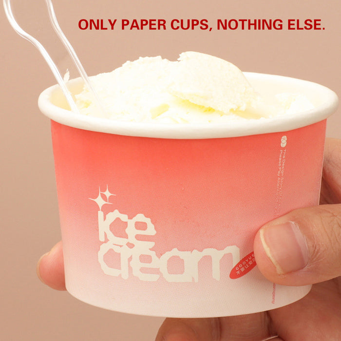 100 Pcs 4oz Paper Ice Cream Cups Waterproof Oil-Proof