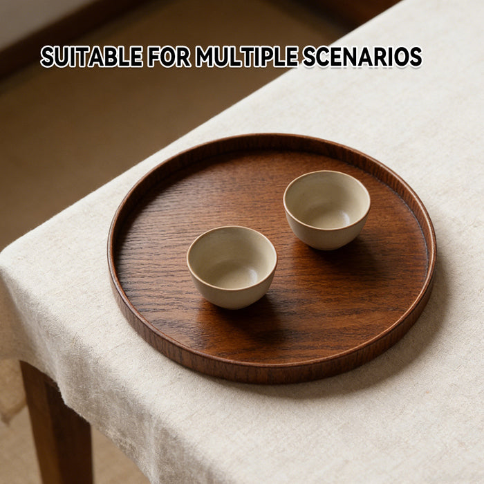 Round Wooden Serving Tray 4 Sizes 21 24 27 and 30 cm Natural Wood Grain