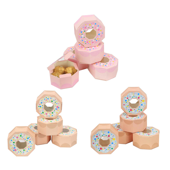 100PCS Doughnut Polygon Candy Boxes – Fun Party Gift Packaging