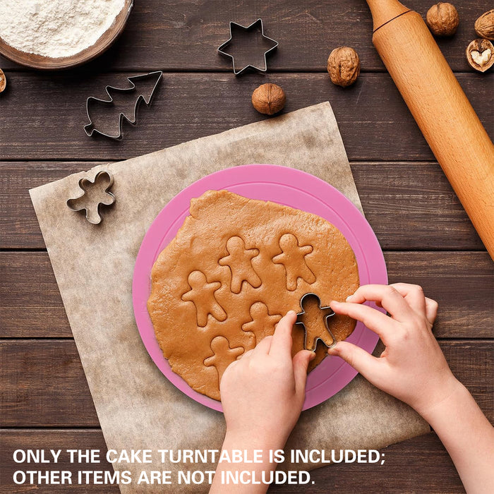 Mini Cake Turntable 14cm with Silicone Base and Scale Markings