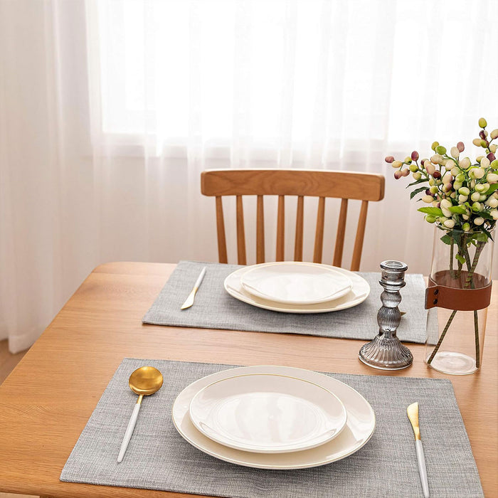 4pcs PVC Braided Placemat Heat Insulation Mat Home Non-slip Waterproof Coaster