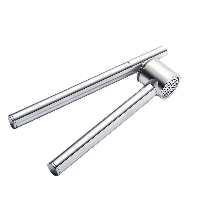 Stainless Steel Garlic Press with Zinc Alloy Removable Chamber