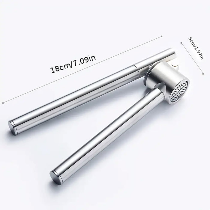 Stainless Steel Garlic Press with Zinc Alloy Removable Chamber