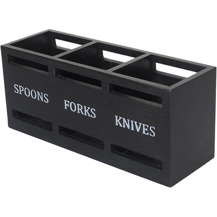 Wooden Knife Fork Storage Box Chopsticks Spoon Organizer