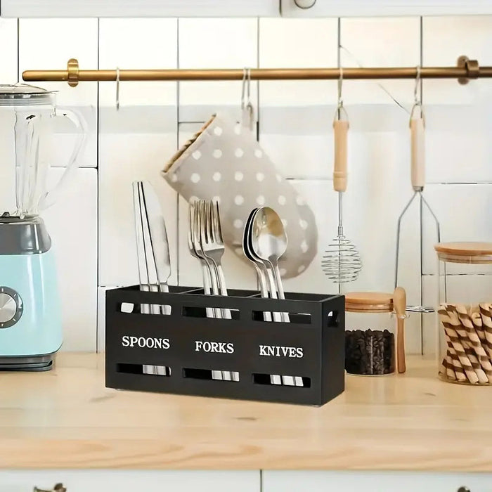 Wooden Knife Fork Storage Box Chopsticks Spoon Organizer