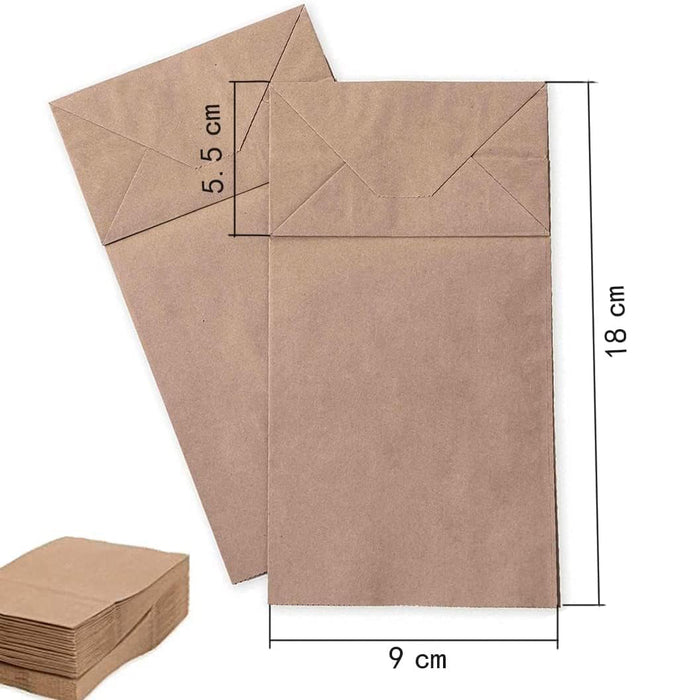 500Pcs Kraft Paper Bags Food Grade Recyclable for Bakery and Takeaway Use