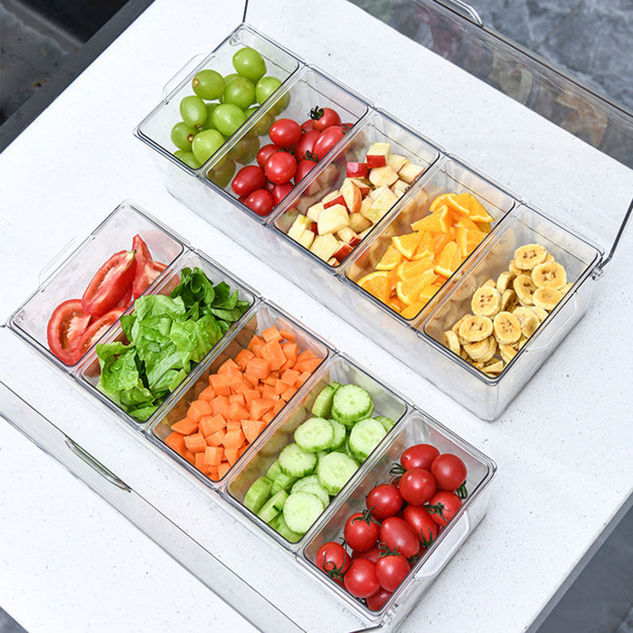 Outdoor Picnic Ice Box Split Salad Plate Clear BPA Free