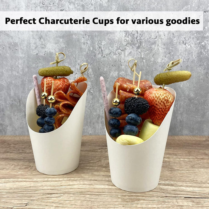 100 Pcs French Fry Cups White Oil Resistant 12oz 14oz 16oz