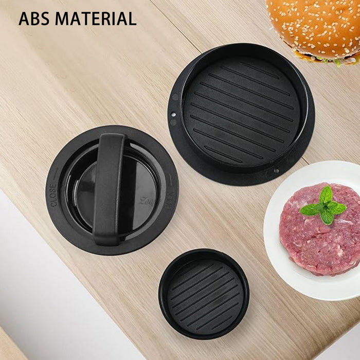 3 In 1 Hamburger Press with 100 Greaseproof Papers Black