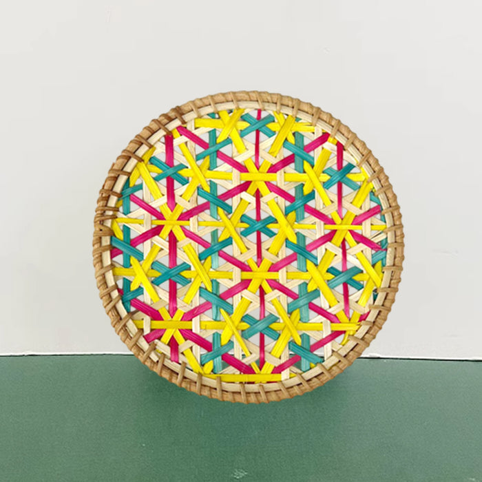 4 Pcs Bamboo Woven Cup Mats Heat Insulation 16 cm