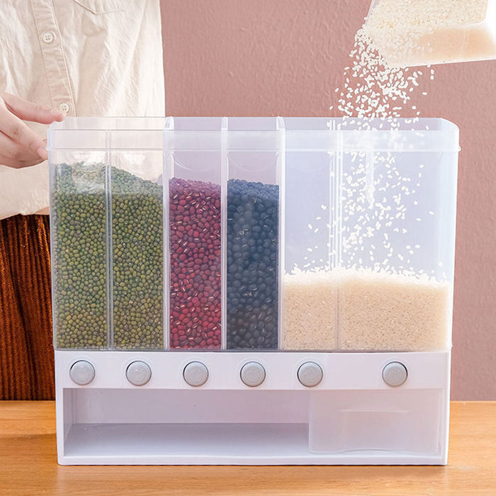 Wall Mounted Automatic Rice Dispenser With Compartments