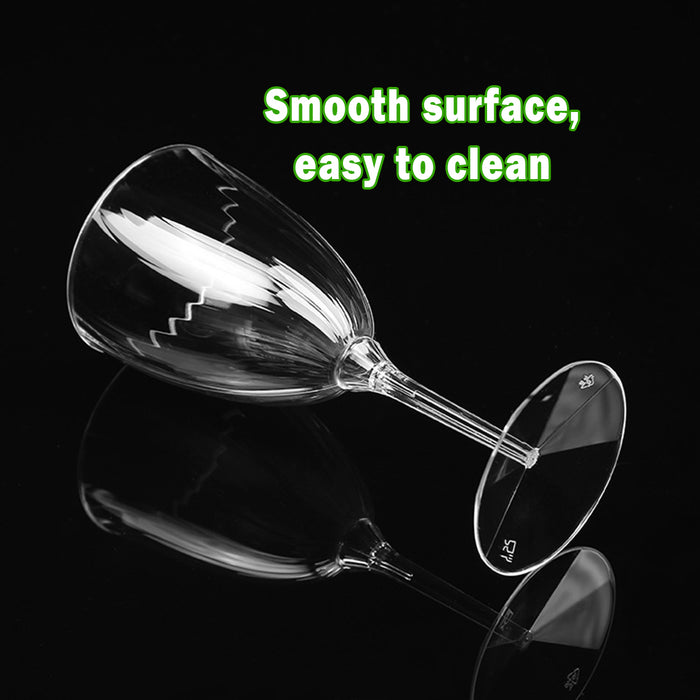 8 Pcs Plastic Wine Glasses 210ml Twill Design Transparent