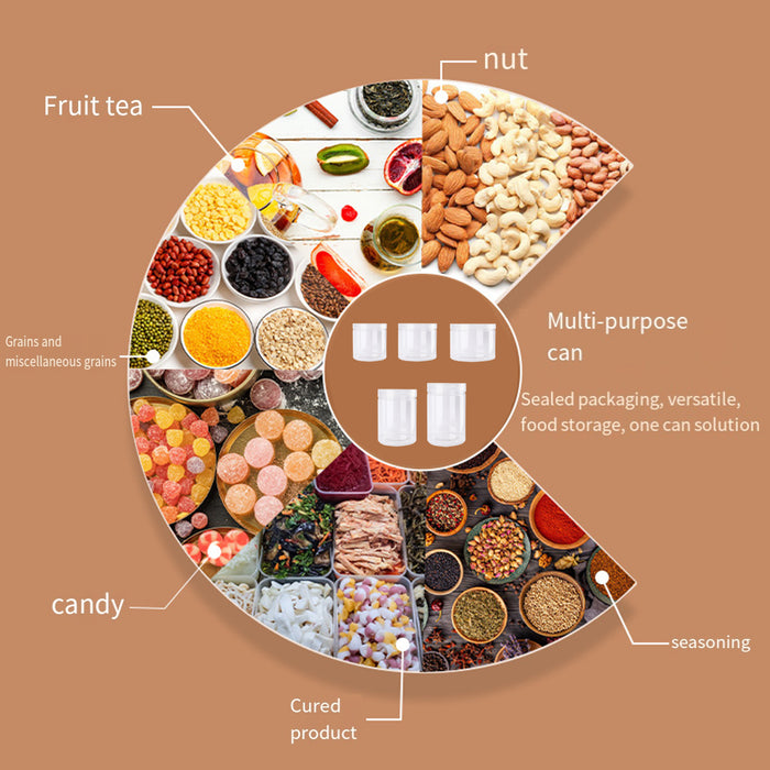 50 Pcs Wide Mouth Plastic Storage Bottles Airtight Screw Top Lids