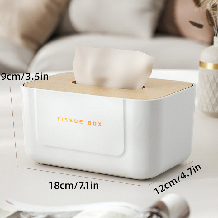 Wooden Lid Paper Towel Box Tissue Holder Napkin Organiser