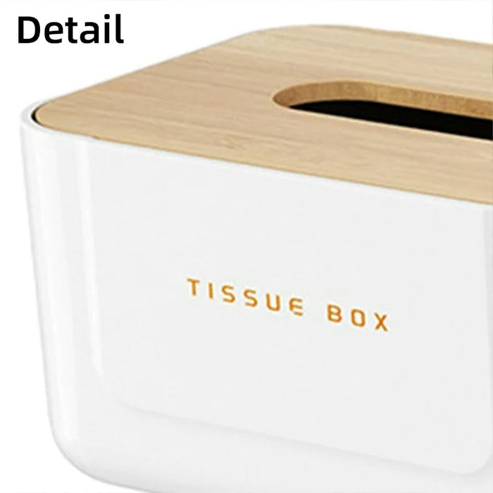 Wooden Lid Paper Towel Box Tissue Holder Napkin Organiser