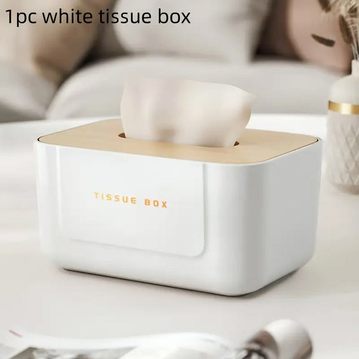 Wooden Lid Paper Towel Box Tissue Holder Napkin Organiser