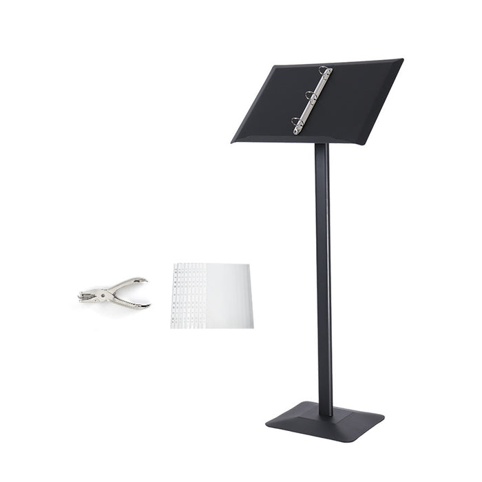 Restaurant Menu Display Stand 115cm with 3-Ring Binder Anti-Slip Base