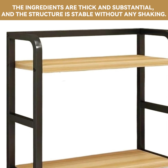 2 Tier Kitchen Storage Rack Steel Frame Board 50cm