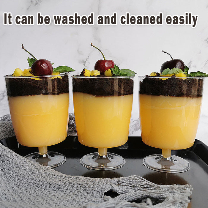 30 Pcs Clear Hard Plastic Dessert Cups 7oz 6.9cm