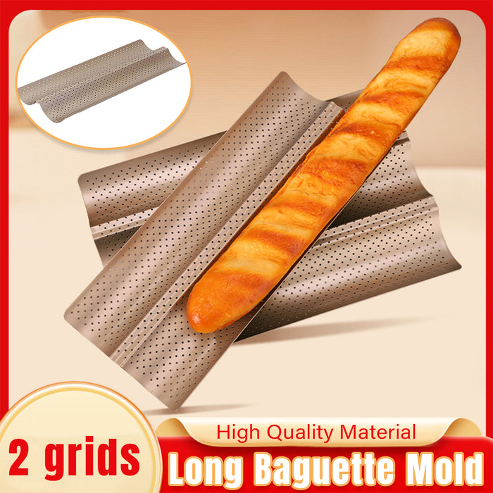 Nonstick Baguette Baking Tray with 2 Compartments Carbon Steel