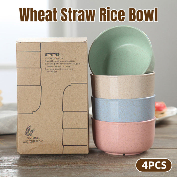 4pcs Eco Friendly Healthy Wheat Straw Bowls