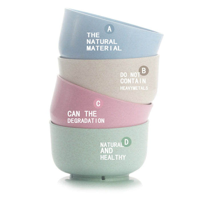 4pcs Eco Friendly Healthy Wheat Straw Bowls