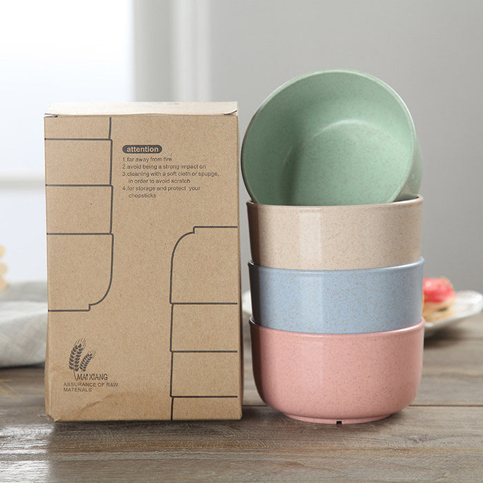 4pcs Eco Friendly Healthy Wheat Straw Bowls
