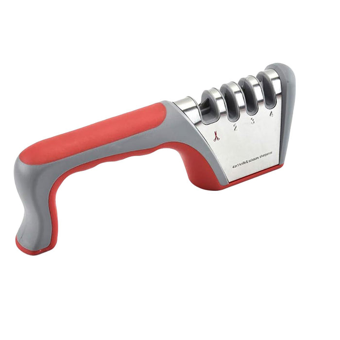 Four Stage Knife Sharpener Non Slip Handle ABS 23.5cm