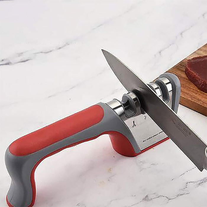 Four Stage Knife Sharpener Non Slip Handle ABS 23.5cm