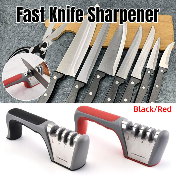 Four Stage Knife Sharpener Non Slip Handle ABS 23.5cm