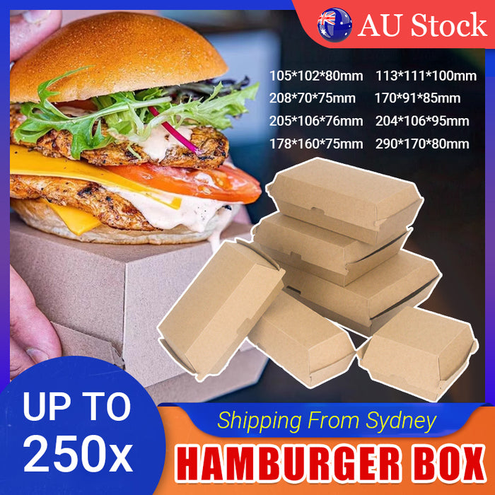 Kraft Paper Hot Dog Boxes - Corrugated Brown Takeaway Food Packaging