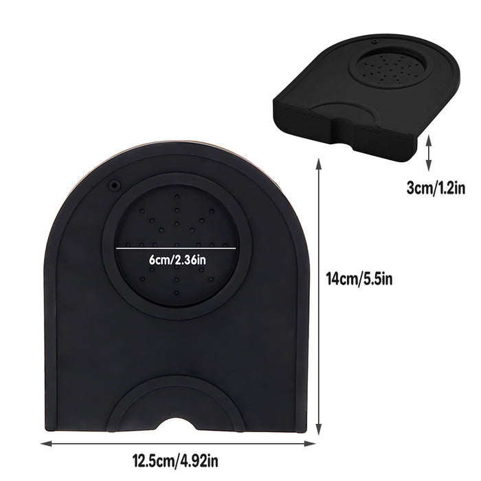 Coffee Tamper Silicone Corner Mat Food-Grade BPA Free 14 x 12.5 cm